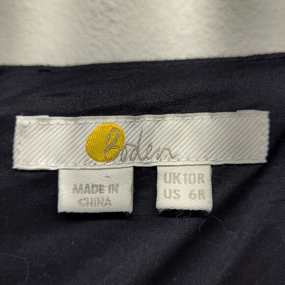 Boden Linen Maxi Dress Women Size 6R Black Short Sleeve Modest Party Feminine - Picture 7 of 9